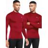 image:imageNELEUS 4 Pack Mens Workout Long Sleeve Shirts Compression Dry Fit Muscle Tops5024 Mock Neckblack grey navy red