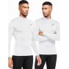 image:imageNELEUS 4 Pack Mens Workout Long Sleeve Shirts Compression Dry Fit Muscle Tops5024 Mock Neckblack grey navy white