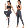 image:imageNELEUS Womens High Waist Running Workout Leggings for Yoga with Pockets9017 Yoga Pant 2 Packblack grey