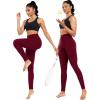 image:imageNELEUS Womens High Waist Running Workout Leggings for Yoga with Pockets9017 Yoga Pant 2 Packred rose Red