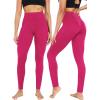image:imageNELEUS Womens High Waist Running Workout Leggings for Yoga with Pockets9017 Yoga Pant 2 Packred rose Red