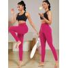 image:imageNELEUS Womens High Waist Running Workout Leggings for Yoga with Pockets9017 Yoga Pant 2 Packred rose Red