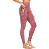 image:imageNELEUS Womens High Waist Running Workout Leggings for Yoga with Pockets9033 Yoga Pant 2 Pack Black red