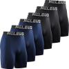 image:imageNELEUS 3 or 6 Pack Compression Shorts for Men Spandex Sport Shorts Running Athletic Workout Performance Baselayer Underwear6011 Black 3 Pcs navy Blue 3 Pcs