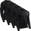 image:imageNELEUS 4 Pack Mens Workout Long Sleeve Shirts Compression Dry Fit Muscle Tops5009 Crew Neckblack black black black