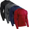 image:imageNELEUS 4 Pack Mens Workout Long Sleeve Shirts Compression Dry Fit Muscle Tops5009 Crew Neckblack grey navy red