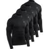 image:imageNELEUS 4 Pack Mens Workout Long Sleeve Shirts Compression Dry Fit Muscle Tops5024 Mock Neckblack black black black