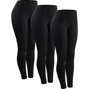 image:imageNELEUS Womens High Waist Running Workout Leggings for Yoga with Pockets9152 Black  Pack of 3