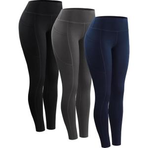 image:imageNELEUS Womens High Waist Running Workout Leggings for Yoga with Pockets9152 Black grey navy Blue  Pack of 3