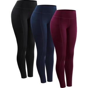 image:imageNELEUS Womens High Waist Running Workout Leggings for Yoga with Pockets9152 Black navy Blue red  Pack of 3