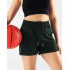 image:imageNELEUS Womens Lightweight Running Shorts Workout Athletic Short for Yoga with Pocket4 Inseam BlackGreyBlackish Green  3 Pack