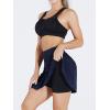 image:imageNELEUS Womens 2 in 1 Tennis Skirts with Pockets Athletic Running ShortsSkirts WhiteGreyBlue 3 Pack
