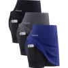image:imageNELEUS Womens 2 in 1 Tennis Skirts with Pockets Athletic Running ShortsSkirts BlackGreyBlue 3 Pack