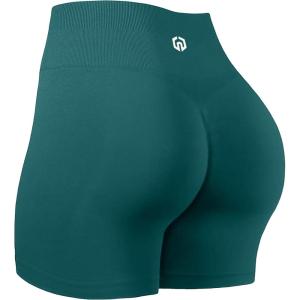 image:imageNELEUS Workout ShortsLegging for Women Scrunch Seamless Soft High Waist Gym ShortsPantsQ1055 1 Pack deep Green