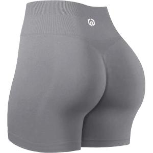 image:imageNELEUS Workout ShortsLegging for Women Scrunch Seamless Soft High Waist Gym ShortsPantsQ1055 1 Pack grey