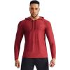 image:imageNELEUS Mens Dry Fit Athletic Shirt Workout Running Long Sleeve Shirts with Hoods5071 Navy BlueRed 2 Pack