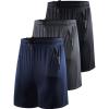 image:imageNELEUS Mens Basketball Shorts 7 Workout Running Shorts6083 3 Pack blackGreyNavy Blue