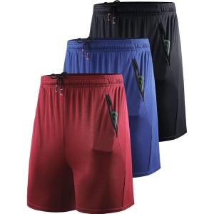 image:imageNELEUS Mens Basketball Shorts 7 Workout Running Shorts6083 3 Pack blackBlueRed