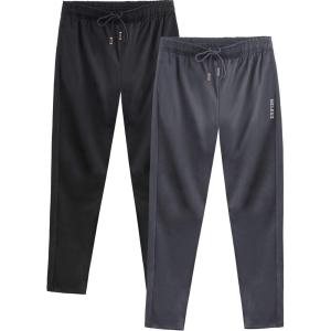 image:imageNELEUS Mens Workout Athletic Running Tapered Pants7006 2 Pack Black grey