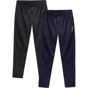 image:imageNELEUS Mens Workout Athletic Running Tapered Pants7006 2 Pack Black navy Blue