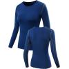 image:imageNELEUS Womens 3 Pack Athletic Compression Long Sleeve T Shirt Dry FitBlue white