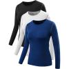 image:imageNELEUS Womens 3 Pack Athletic Compression Long Sleeve T Shirt Dry FitBlue white