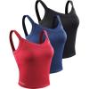 image:imageNELEUS Womens 3 Pack Athletic Cropped Tank Top Padded Bra8196 BlackRedNavy Blue