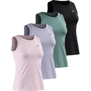image:imageNELEUS Womens Racerback Yoga Workout Tank Top011 4 PackblackGreenPurplePink