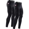 image:imageNELEUS Mens Dry Fit Compression Baselayer Pants Running Tights Leggings with Phone Pocket6069 BlackBlack 2 Pack