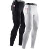 image:imageNELEUS Mens Dry Fit Compression Baselayer Pants Running Tights Leggings with Phone Pocket6069 BlackWhite 2 Pack