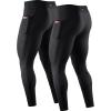 image:imageNELEUS Mens Dry Fit Compression Baselayer Pants Running Tights Leggings with Phone Pocket6109 2 Pack blackBlack