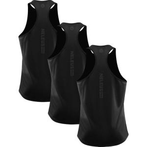 image:imageNELEUS Mens 3 Pack Dry Fit YBack Muscle Tank Workout Gym Shirt5097 BlackBlackBlack 3 Pack