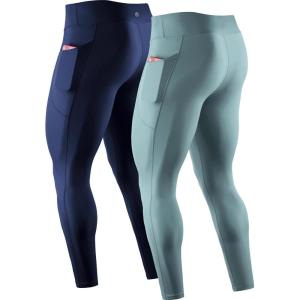 image:imageNELEUS Mens Dry Fit Compression Baselayer Pants Running Tights Leggings with Phone Pocket6109 2 Pack blackGreygreen
