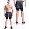 image:imageNELEUS Mens 2 in 1 Running Shorts with LinerDry Fit Workout Shorts with Pockets6071 Dark Greyblack 3 Pack