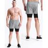 image:imageNELEUS Mens 2 in 1 Running Shorts with LinerDry Fit Workout Shorts with Pockets6071 Dark Greyblack light Grey 2 Pack