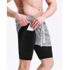 image:imageNELEUS Mens 2 in 1 Running Shorts with LinerDry Fit Workout Shorts with Pockets6071 Dark Greyblack light Grey 2 Pack