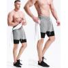 image:imageNELEUS Mens 2 in 1 Running Shorts with LinerDry Fit Workout Shorts with Pockets6071 Dark Greyblack light Grey light Blue 3 Pack
