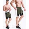 image:imageNELEUS Mens 2 in 1 Running Shorts with LinerDry Fit Workout Shorts with Pockets6071 Dark Greyblack olive Green 2 Pack