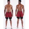 image:imageNELEUS Mens 2 in 1 Running Shorts with LinerDry Fit Workout Shorts with Pockets6094 BlackGreyRed 3 Pack