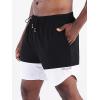 image:imageNELEUS Mens 2 in 1 Running Shorts with LinerDry Fit Workout Shorts with Pockets6094 BlackGreyWhite 3 Pack