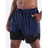 image:imageNELEUS Mens 2 in 1 Running Shorts with LinerDry Fit Workout Shorts with Pockets6094 BlackNavy Blue 2 Pack