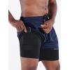 image:imageNELEUS Mens 2 in 1 Running Shorts with LinerDry Fit Workout Shorts with Pockets6094 BlackNavy Blue 2 Pack