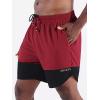 image:imageNELEUS Mens 2 in 1 Running Shorts with LinerDry Fit Workout Shorts with Pockets6094 BlackRedBlue 3 Pack