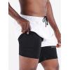 image:imageNELEUS Mens 2 in 1 Running Shorts with LinerDry Fit Workout Shorts with Pockets6094 BlackWhite 2 Pack