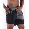image:imageNELEUS Mens 2 in 1 Running Shorts with LinerDry Fit Workout Shorts with Pockets6094 WhiteGreyBlue 3 Pack