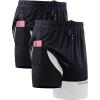 image:imageNELEUS Mens 2 in 1 Running Shorts with LinerDry Fit Workout Shorts with Pockets6094 BlackBlack 2 Pack