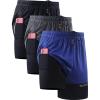 image:imageNELEUS Mens 2 in 1 Running Shorts with LinerDry Fit Workout Shorts with Pockets6094 BlackGreyBlue 3 Pack