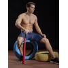 image:imageNELEUS Mens Compression Shorts Pack of 36012 Blackred StripeGreyNavy Blue 3 Pack