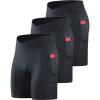 image:imageNELEUS Mens Compression Short with Pocket Dry Fit Yoga Running Shorts Pack of 36115 BlackBlackBlack  3 Pack