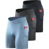 image:imageNELEUS Mens Compression Short with Pocket Dry Fit Yoga Running Shorts Pack of 36115 BlackGreyBlue  3 Pack